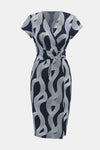 Joseph Ribkoff Swirl Print Wrap Dress