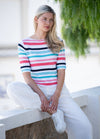 Marble Striped 3/4 Sleeve Sweater