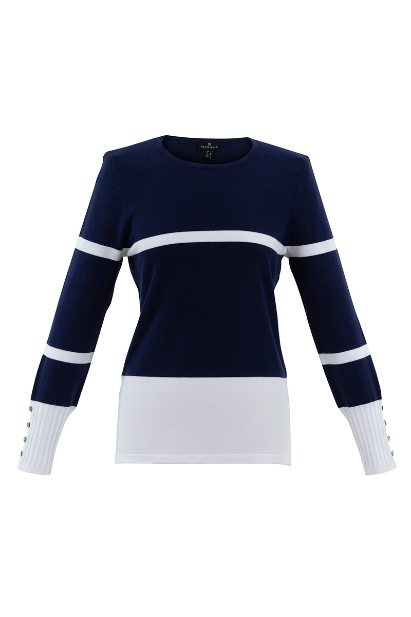 Marble Navy Striped Sweater